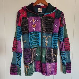 India Boutique Embroidered Hoodie, Size L,  Nepal